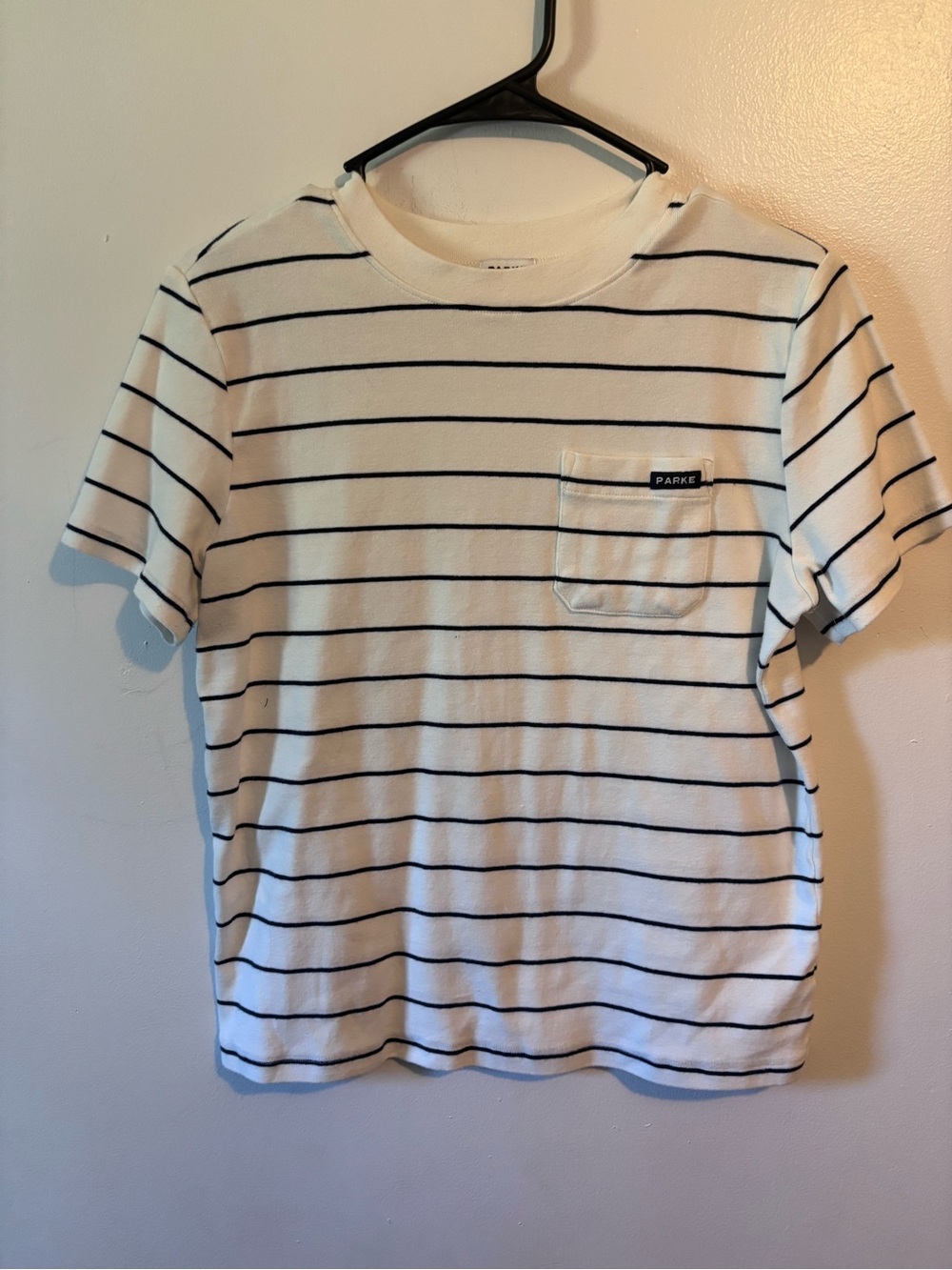 Parke x Target White Navy Stripe Pocket Tee